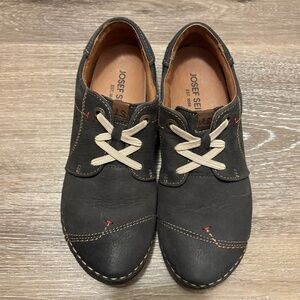 Josef Seibel Leather Charcoal Gray Walking Shoes Sneakers Size 37
